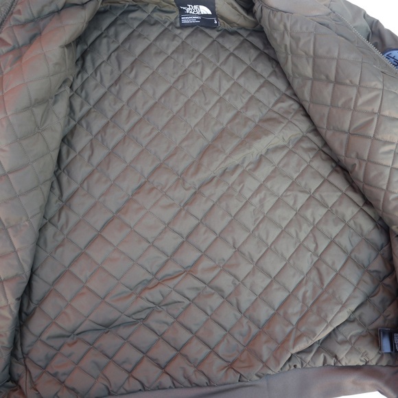 The North Face Jacket Mens Military Green Olive Patched Quilted Size Large - Picture 4 of 9